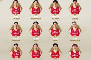 日本男篮公布中日对决12人名单：河村勇辉&比江岛慎&霍金森在列
