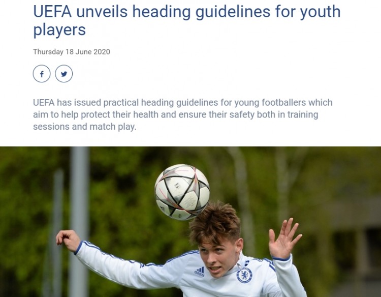 欧足联发布头球训练指南，为青少年球员保驾护航