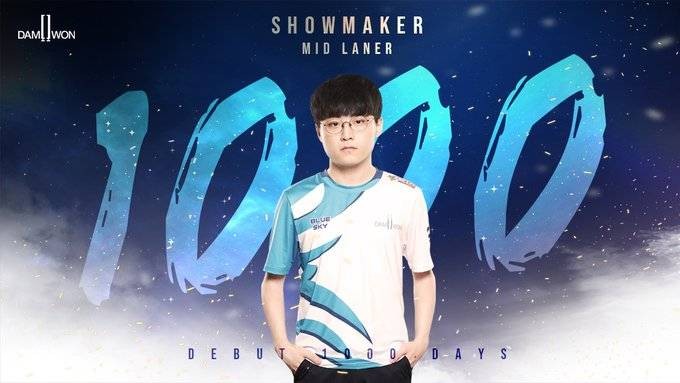 dwg官方更新推特庆祝中单选手showmaker出道1000天