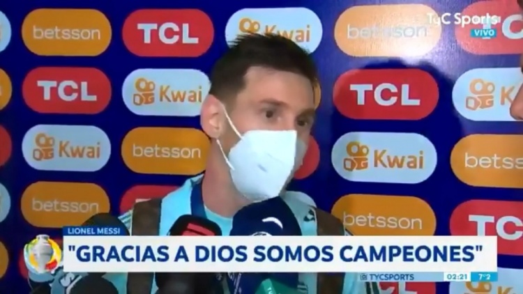 梅西:这是场载入史册的比赛,不仅因夺冠还因巴西本土击败他们