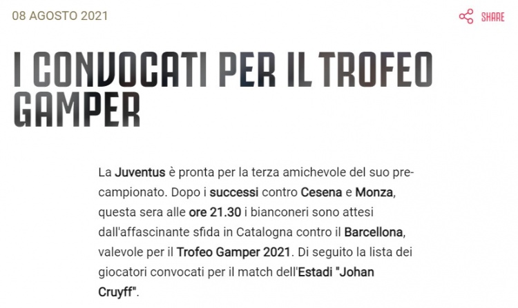 尤文甘伯杯对阵巴萨大名单：C罗领衔，基耶萨、莫拉塔在列