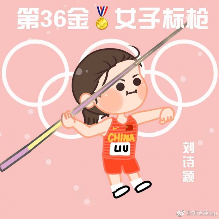 好不好看呀标枪冠军刘诗颖晒粉丝为其制作的卡通画像