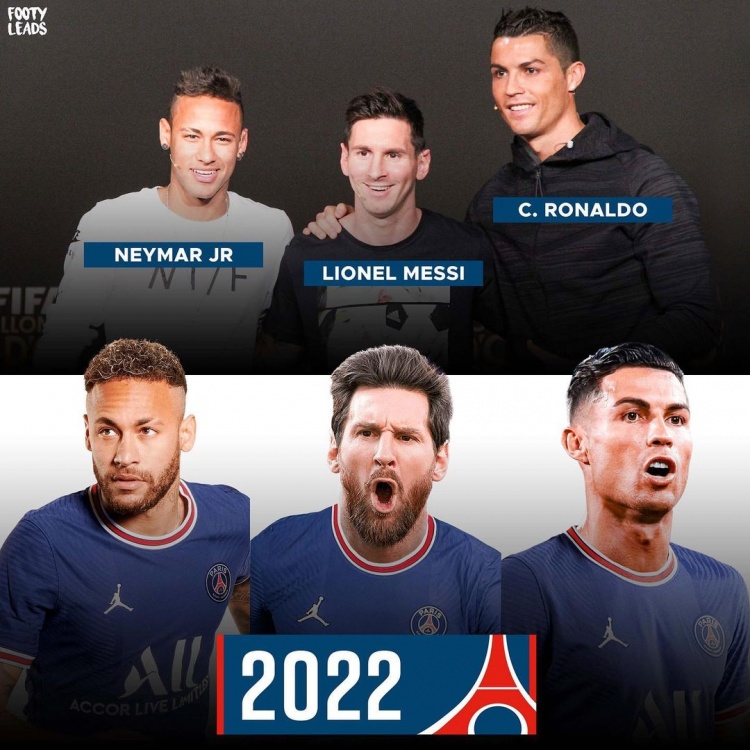 今日趣图：明年梅罗+内马尔相聚，为什么不呢