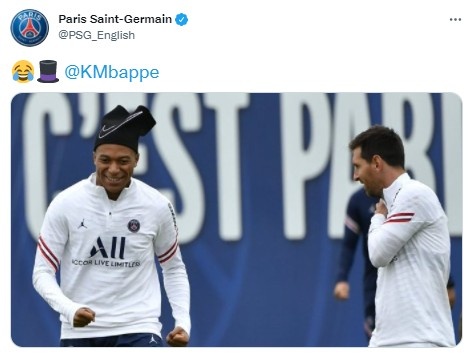 巴黎晒姆巴佩训练照：帽子拉风抢镜令人哭笑不得