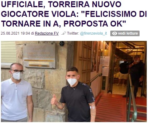 官方：阿森纳中场托雷拉租借加盟佛罗伦萨，含选择性买断条款