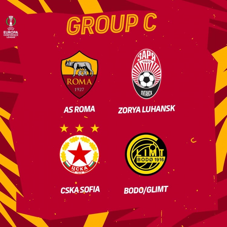 罗马欧会杯小组赛抽签:与乌克兰、保加利亚、挪威球队同居C组