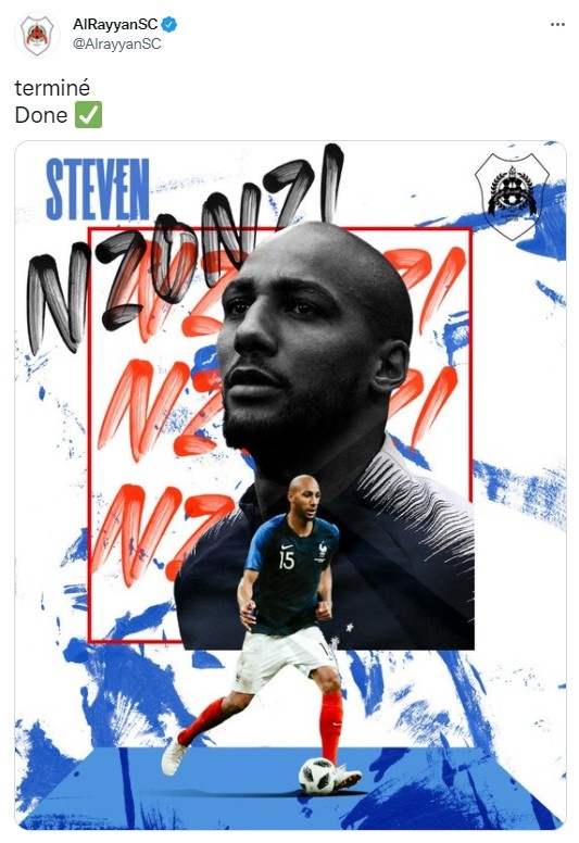 官方：恩宗齐加盟卡塔尔球队阿尔赖扬