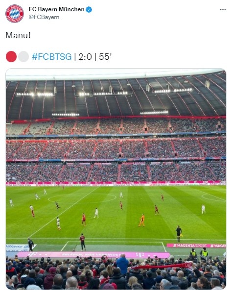 诺伊尔再现经典站位，引拜仁官推惊呼