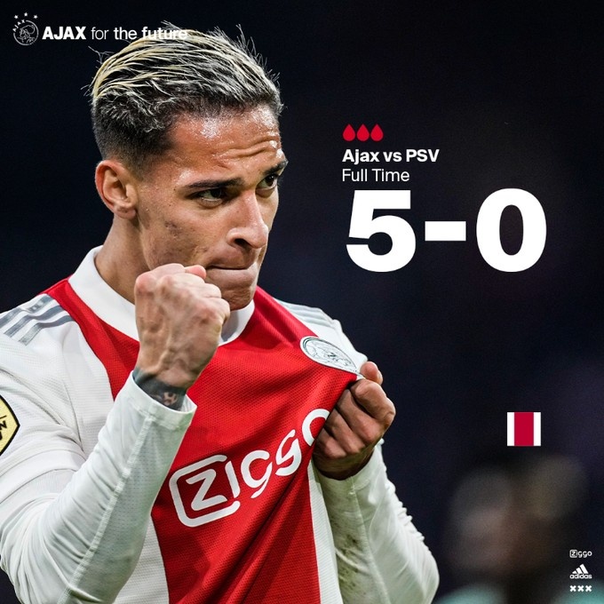 火力十足！欧冠4-0大胜多特后，阿贾克斯又狂灌埃因霍温5球