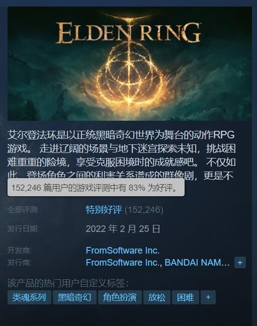 steam艾尔登法环95万人同时在线百万指日可待