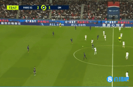 梅西精妙手术刀直塞,姆巴佩在马赛球员干扰下没能形成射门