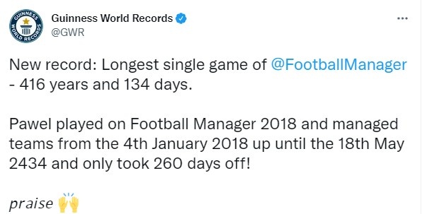 太肝了吧!一波兰玩家在FM游戏中带队踢460个赛季,创新世界纪录