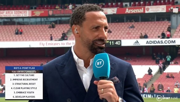 费迪南德:曼联需要6分才能回到梦想的位置 球队必须变革文化