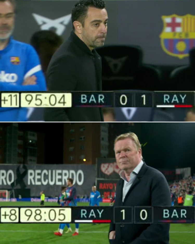 巴萨本赛季遭升班马巴列卡诺双杀,上一场导致科曼下课