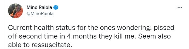 拉伊奥拉亲自辟谣：他们4个月内第二次杀死我，但我好像能复活