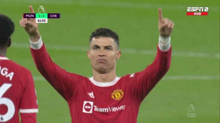 answer ball!C罗完美卸球后抽射破门,曼联火速扳平1-1切尔西!