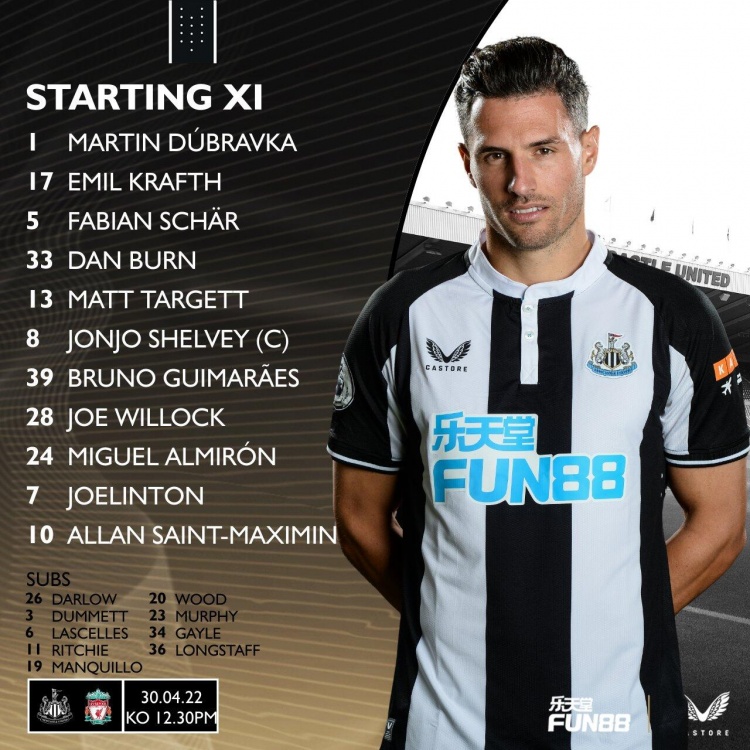 利物浦vs纽卡首发:马内、迪亚斯先发,萨拉赫、蒂亚戈替补