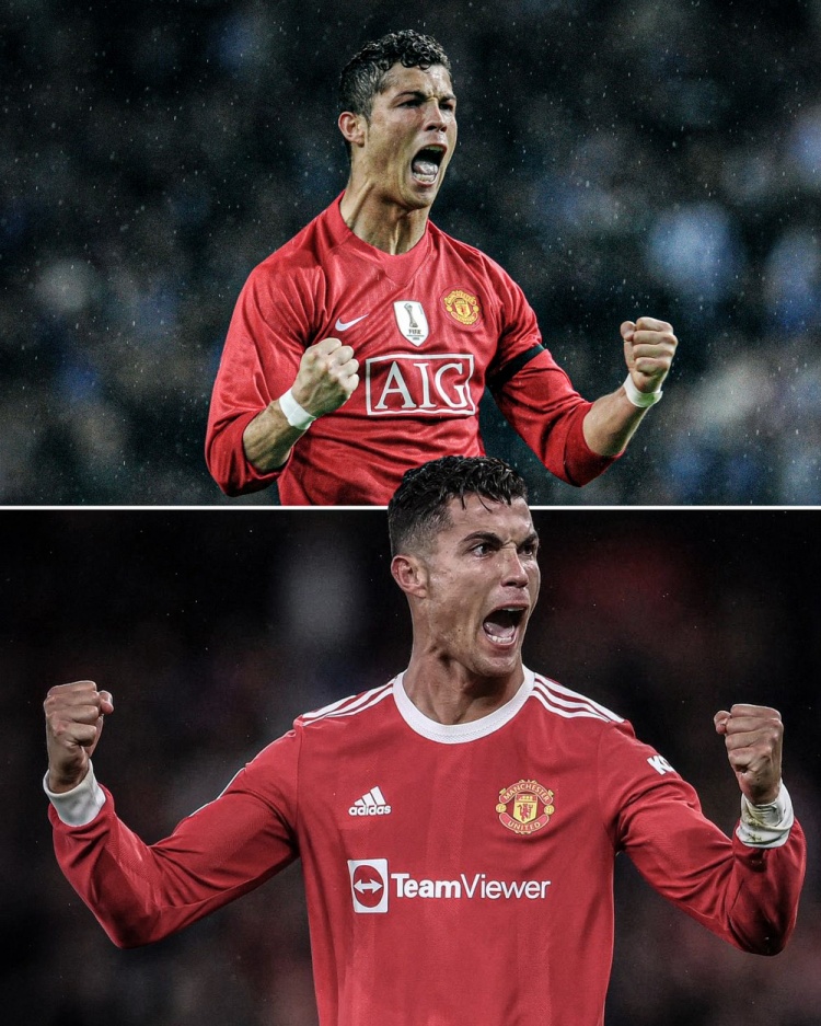 C罗离开曼联前最后一赛季进18球,回曼联第一个赛季英超已进18球