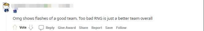 Reddit热议RNG取胜：GALA每天都在Gumayusi的头上撒尿