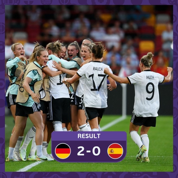 女足欧洲杯-西班牙门将超级巨大失误，德国2-0西班牙