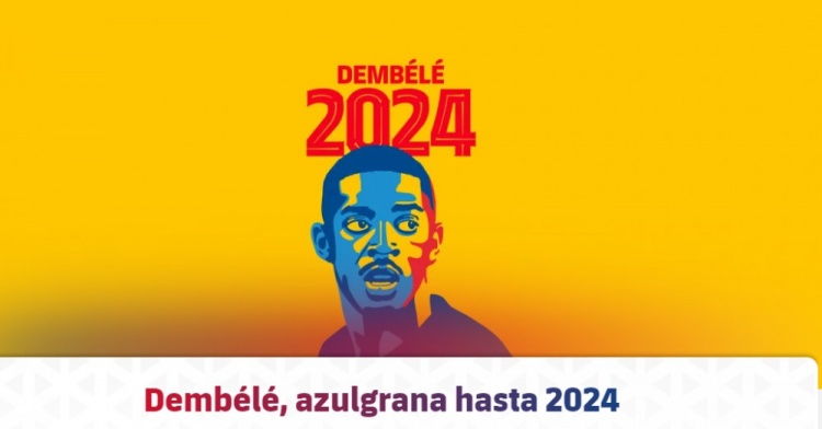 他留下！官方：巴萨与登贝莱签约至2024年！