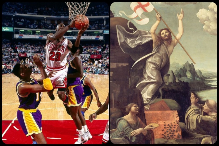 【篮图篮趣】NBA碰撞世界名画（下）：詹姆斯摊手JR?