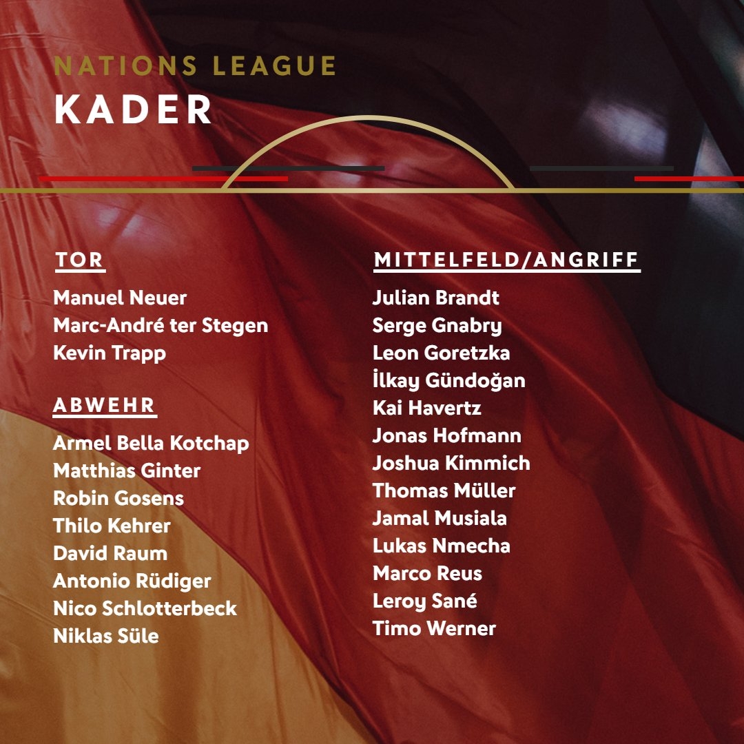 德国队新一期大名单：穆勒、罗伊斯领衔，穆西亚拉、维尔纳在列