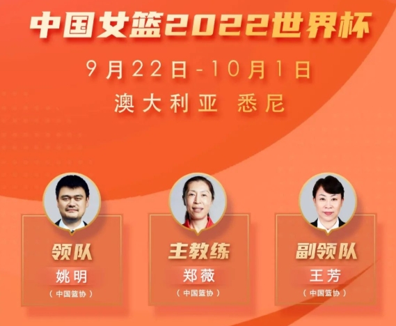 【BTC365币投】姚明担任中国女篮领队 随队出征女篮世界杯