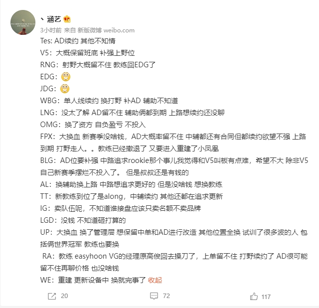 前V5教练爆料各俱乐部转会期消息：RNG下野、FPX下路大概率留不住