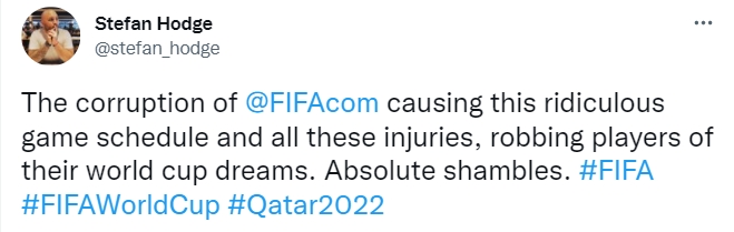 热议密集赛程导致伤病潮：史上最糟的一届世界杯 | FIFA像屠宰场