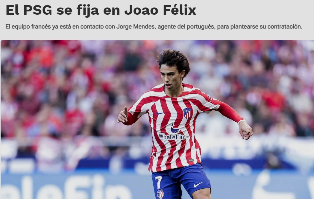 【球盟会】西媒：巴黎考虑签下菲利克斯，若报价超过1.3亿欧?马竞愿放人