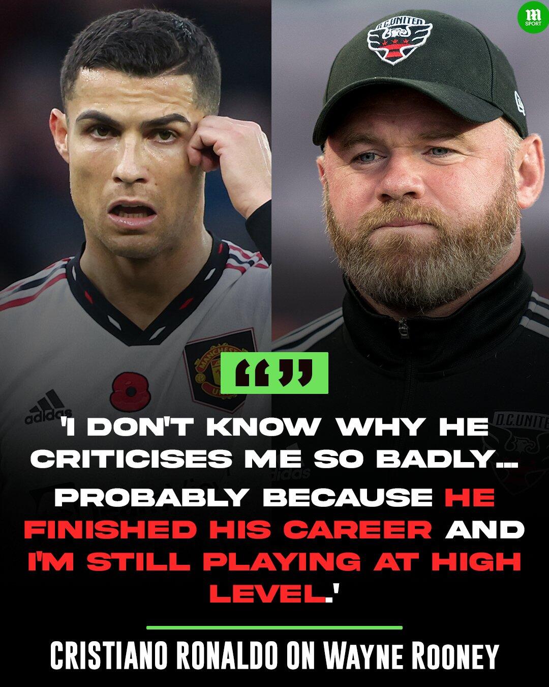 C罗:鲁尼退役了我还在踢高水平比赛 弗格森离开后曼联进步为零