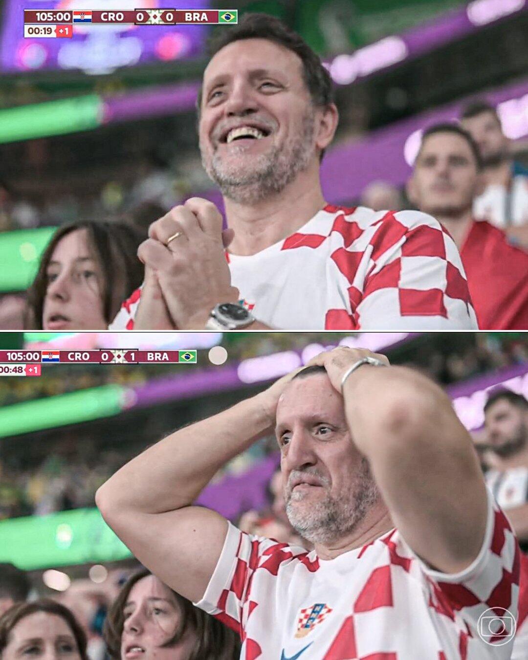 喜悲喜！内马尔进球，克罗地亚球迷由喜到悲，但克罗地亚扳平了！