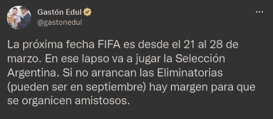 记者：阿根廷下一场比赛将在明年3月进行，世界杯预选赛或友谊赛