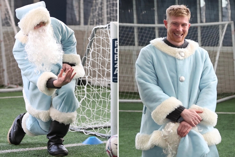 太阳报：德布劳内装扮成天蓝色圣诞老人参加球队活动