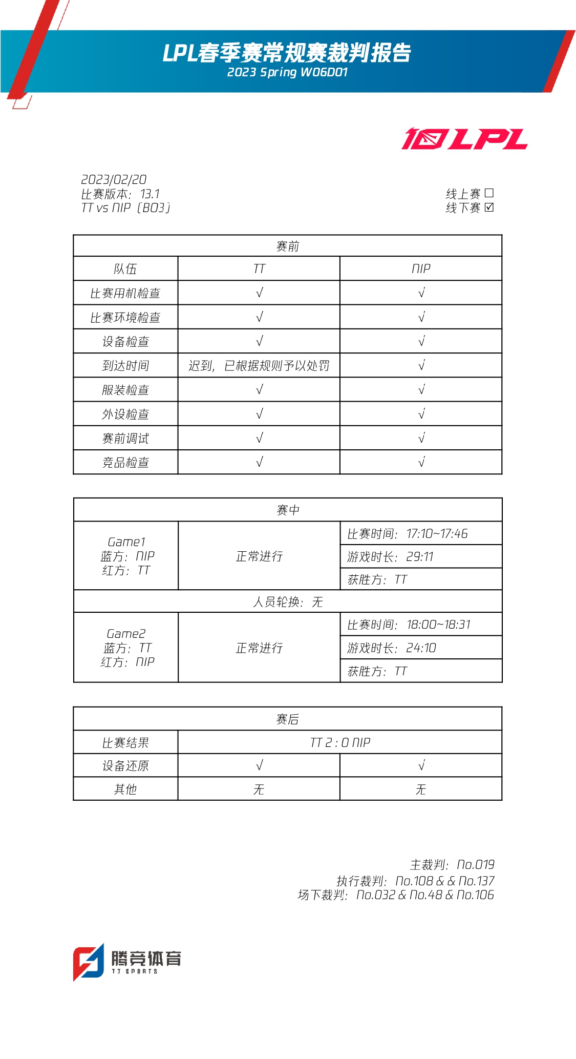 LPL裁判报告：Xiaohu Crisp造成比赛流程拖延 根据规则予以处罚