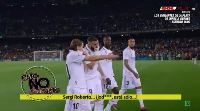 莫德里奇半场与本泽马对话：我们没人盯防罗贝托，他被放空了！