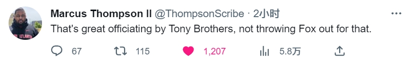 懂球！勇记称赞裁判：不驱逐福克斯是很棒的执裁表现