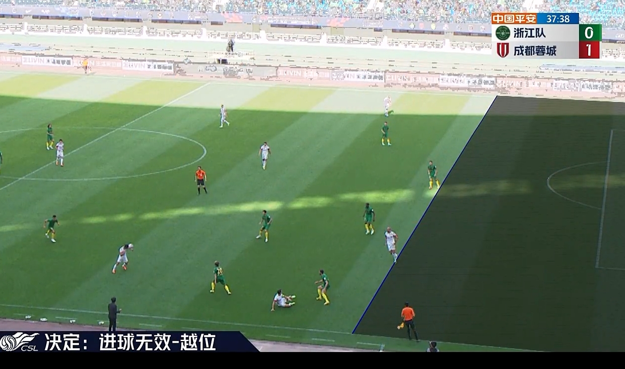 菲利佩1V3左拨右抹戏耍浙江后防，越位在先进球无效