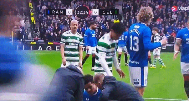 别喝我家的水?苏格兰德比，旗手怜央场边蹭水被拒绝