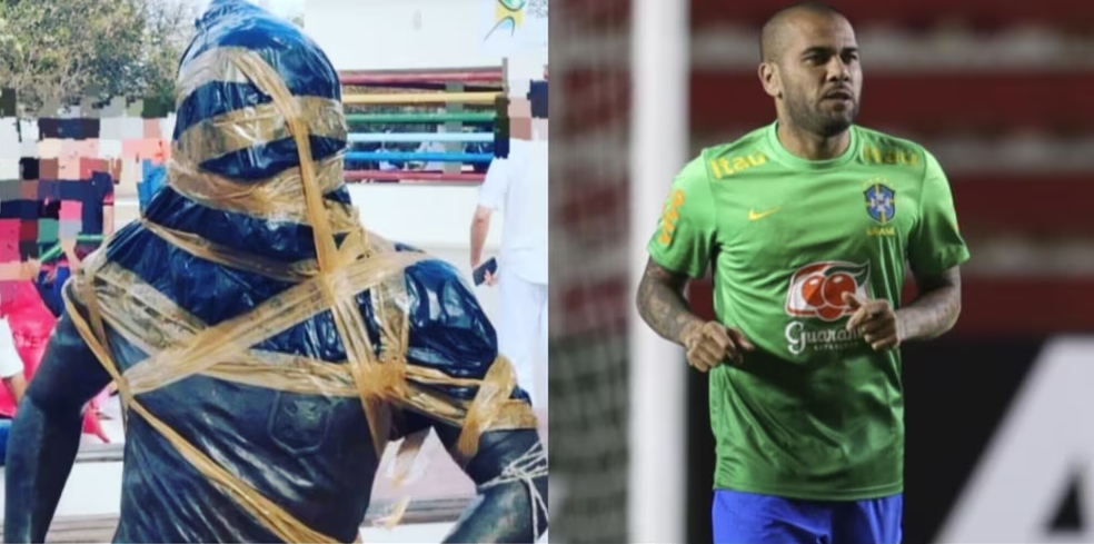 英雄变罪人！阿尔维斯在巴西的雕像被破坏，套上垃圾袋+胶带缠绕