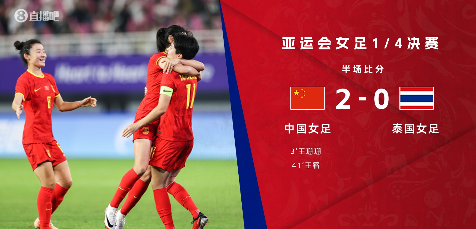 半场-王珊珊3分钟头球破门王霜再下一城 中国女足2-0泰国女足