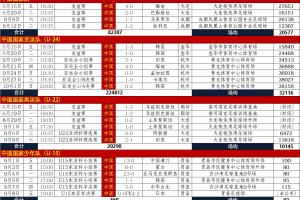 2023年中國(guó)國(guó)字號(hào)男子足球隊(duì)主場(chǎng)比賽現(xiàn)場(chǎng)觀眾人數(shù)統(tǒng)計(jì)（截至10.1） ???