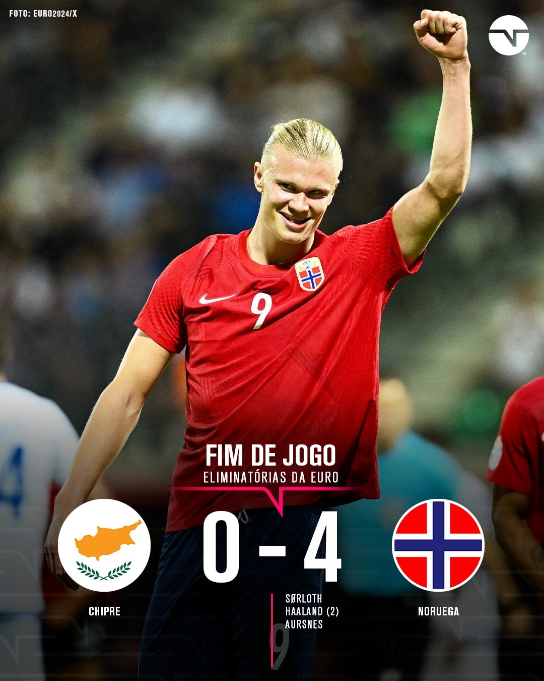 哈兰德梅开二度，挪威欧预赛4-0塞浦路斯排A组第三