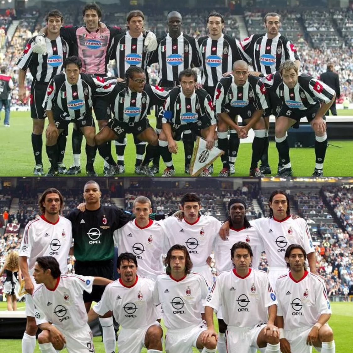 满眼传奇！02/03赛季欧冠决赛尤文vs米兰两队首发，你都认得吗？