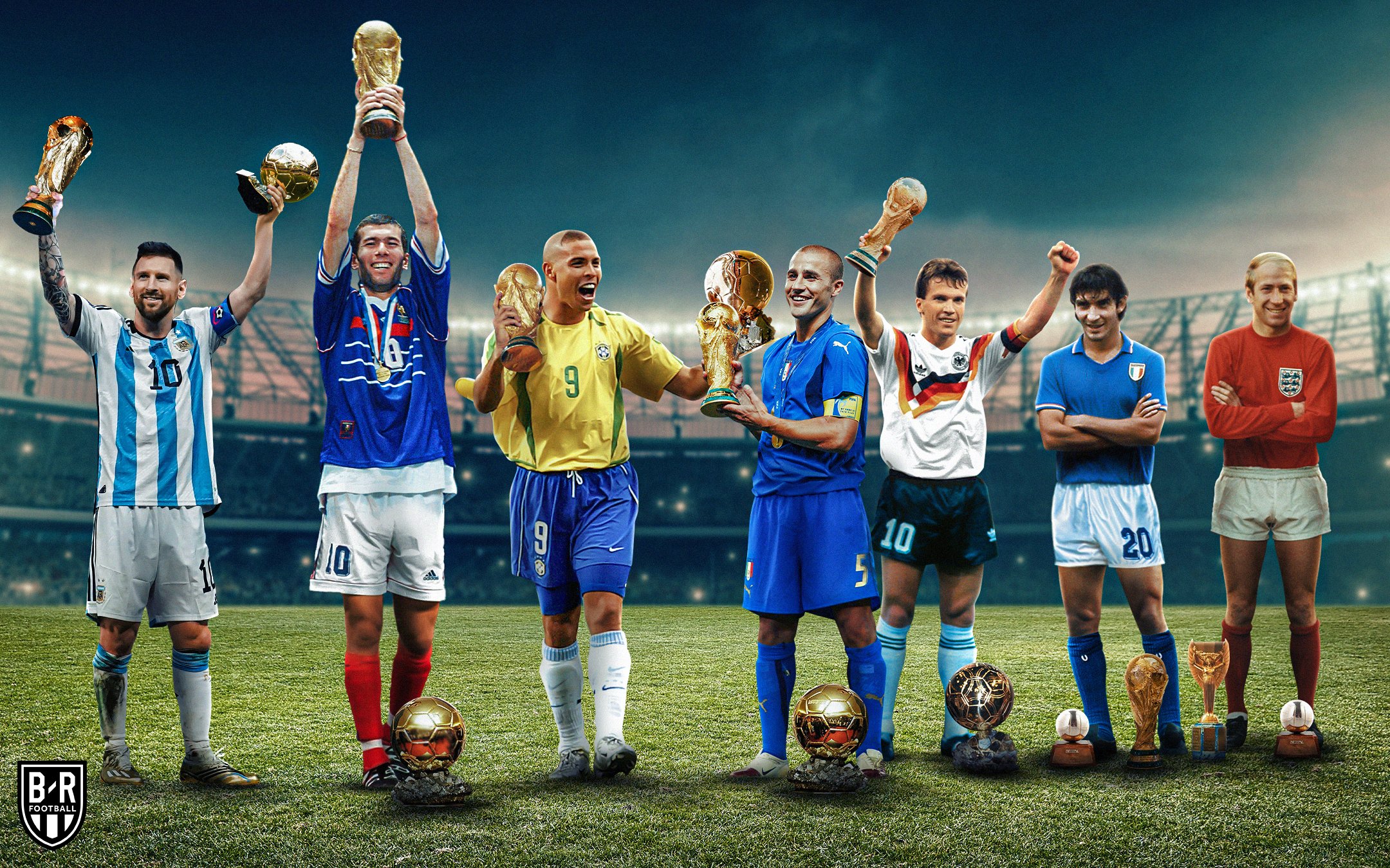 仅7人夺世界杯时拿金球：博比-查尔顿、齐达内、大罗、梅西在列