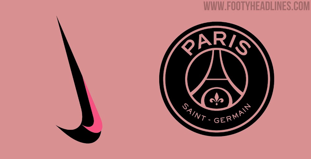巴黎下赛季第三球衣配色为粉色主色调+黑色装饰，耐克标变竖置