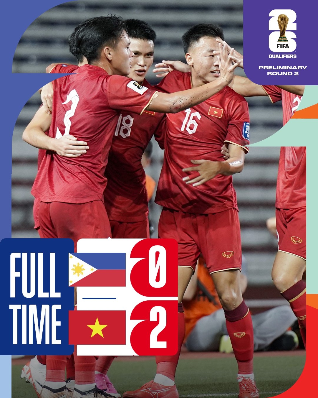 🤑越南2-0菲律宾取世预赛开门红，越南足协赛后奖励10亿越南盾