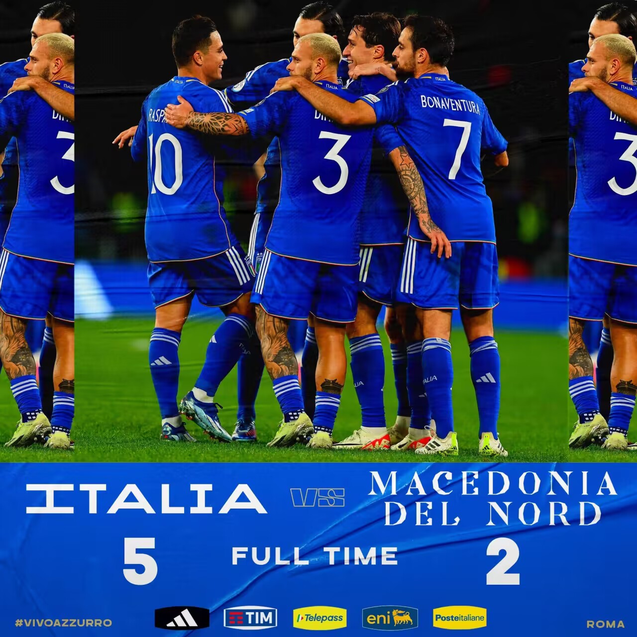 欧预赛-意大利5-2北马其顿末轮打平出线 基耶萨双响若鸟跳步失点