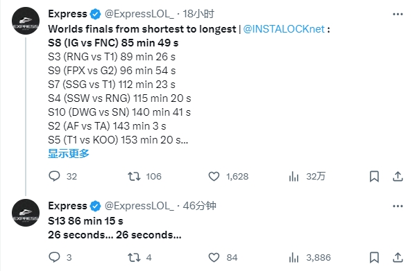 仅差26秒！T1未能刷新S赛最短决赛纪录：第一仍是S8决赛iG对阵FNC